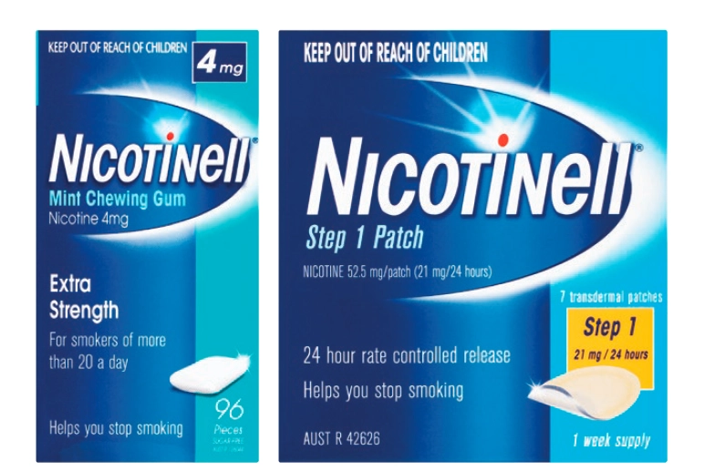 Nicotinell Mint Gum 4mg 96 Pack or Patch 21mg 7 Patches