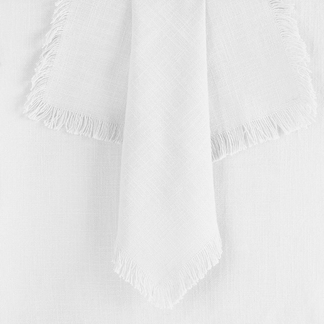 Ashra Fringed White Table Linen Range by M.U.S.E.