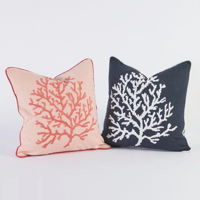 Carnation Coral Square Cushion by M.U.S.E.