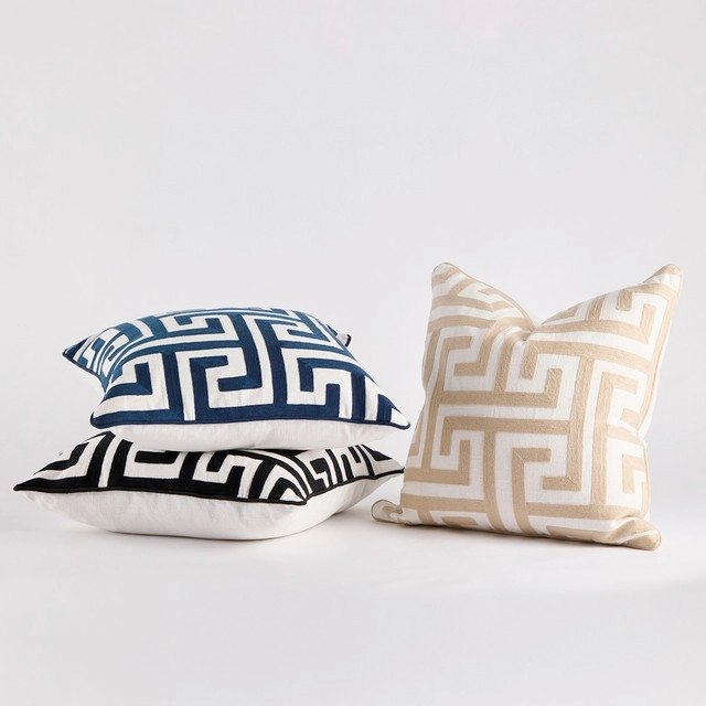 Monaco Embroidered Square Cushion by M.U.S.E.