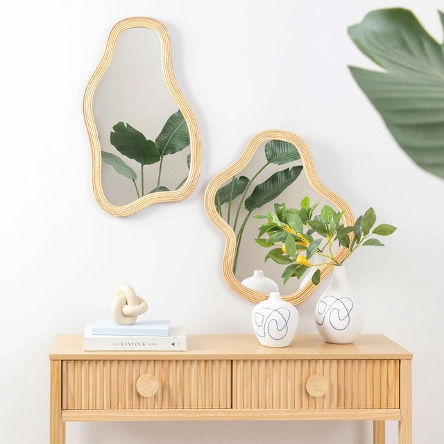 Tide Rattan Wave Mirror by Habitat