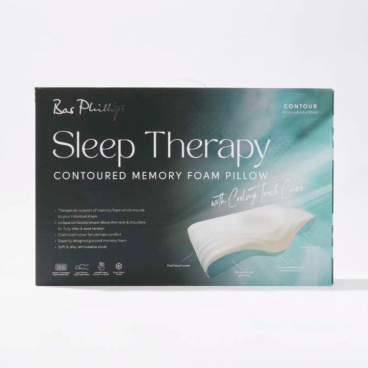 Bas Phillips Sleep Therapy Contoured Memory Foam Pillow With Cooling Cover White