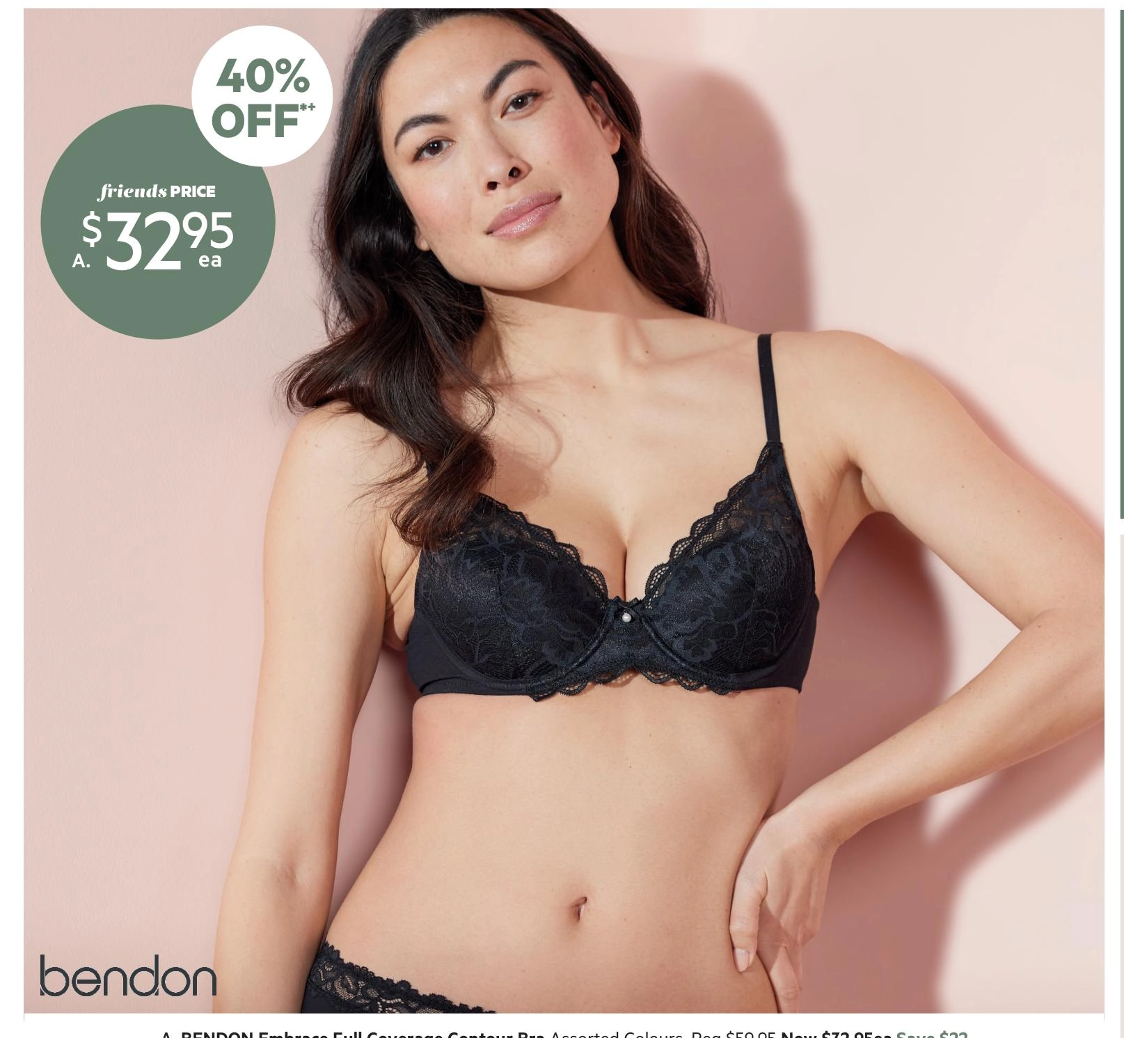 Bendon Women's Embrace Full Coverage Contour Bra Black