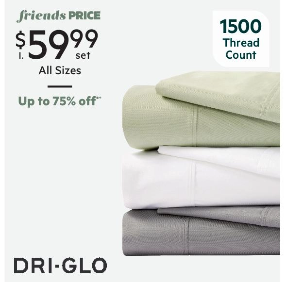 Dri Glo 1500 Thread Count Cotton Rich Sheet Set Grey