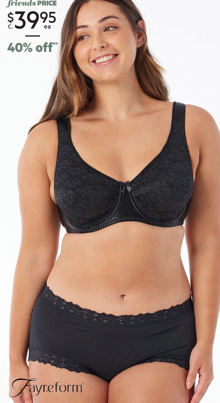 Fayreform Women's Charlotte Underwire Bra Black