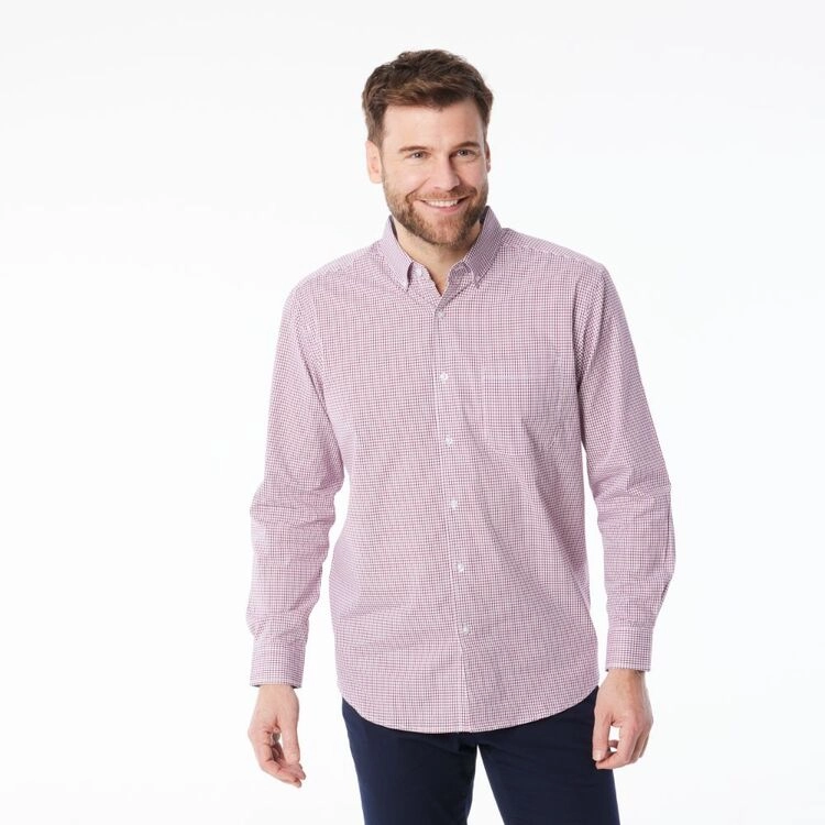 JC Lanyon Men's Keilor Cotton Easy Care Long Sleeve Shirt Navy