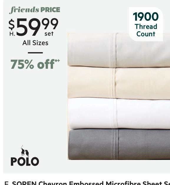 Polo 1900 Thread Count Cotton Rich Sheet Set Charcoal