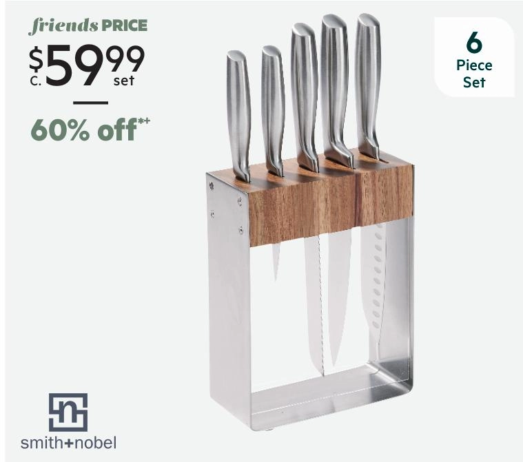 Smith + Nobel Sapporo 6-Piece Knife Block Set