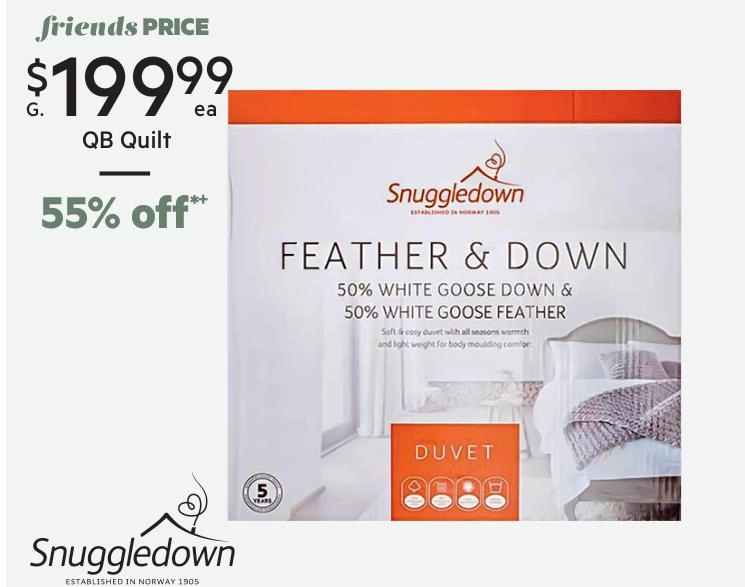 Snuggledown 50/50 White Goose Down Quilt