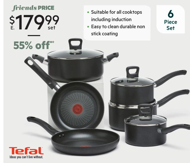 Tefal Enhance 6-Piece Induction Non-Stick Cook Set