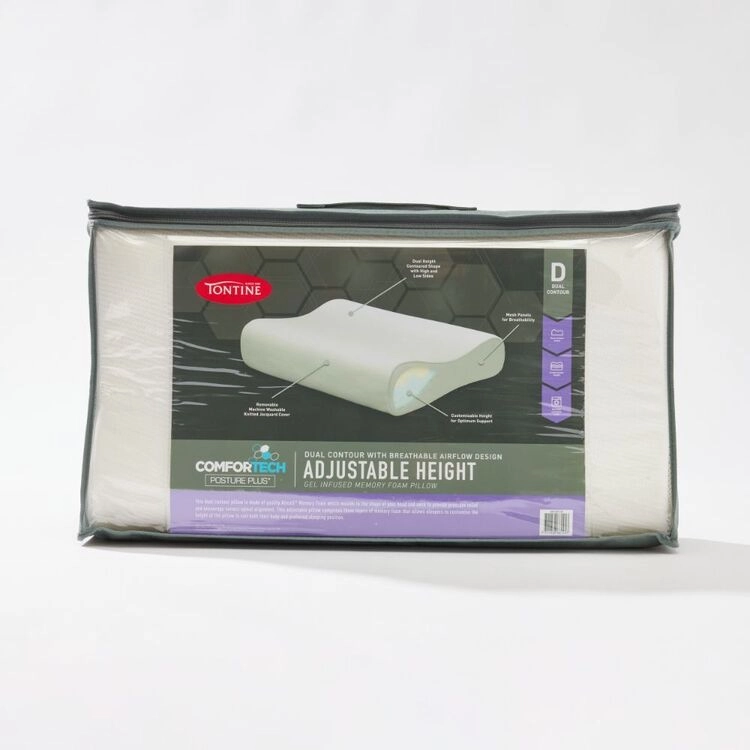 Tontine Comfortech Adjustable Contour Memory Foam Pillow White