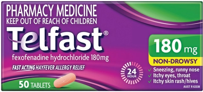 Telfast 180mg 50 Tablets