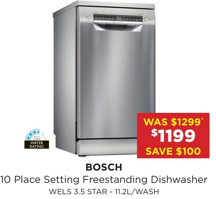 Bosch 10 Place Setting Freestanding Dishwasher