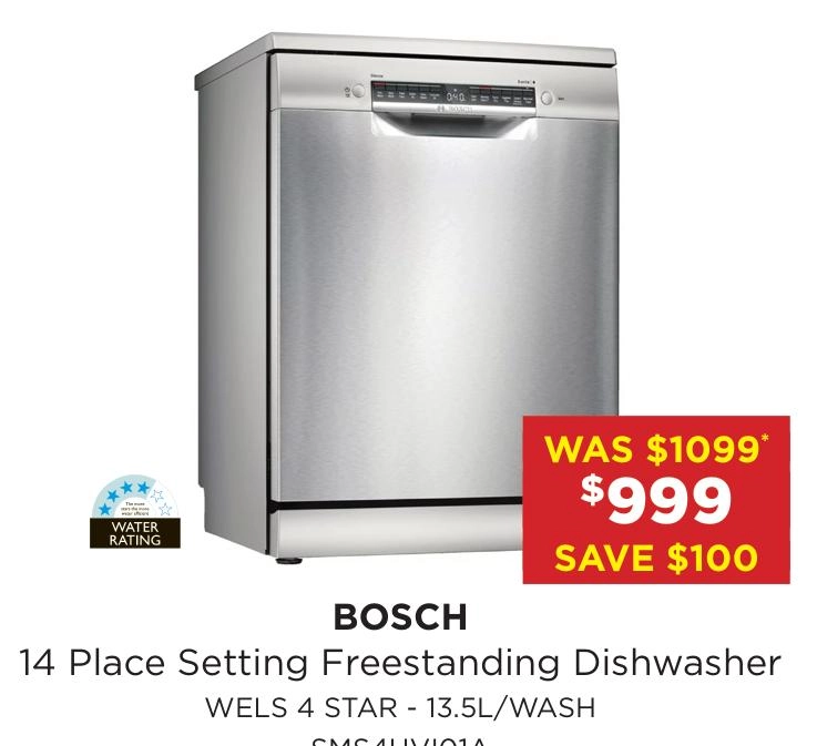 Bosch 14 Place Setting Freestanding Dishwasher