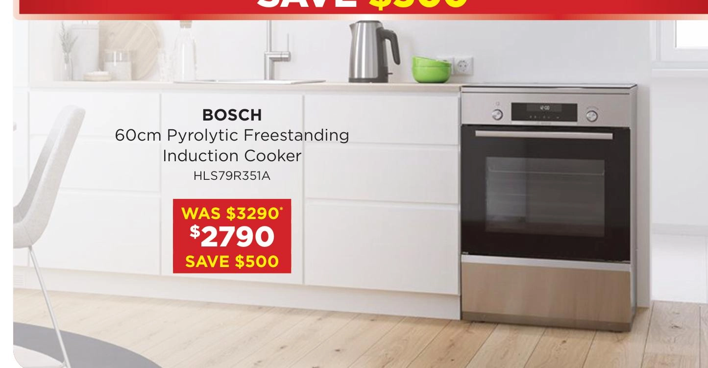 Bosch 60cm Pyrolytic Freestanding Induction Cooker