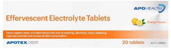 Apohealth Effervescent Electrolyte Tablets Orange 20 Tablets