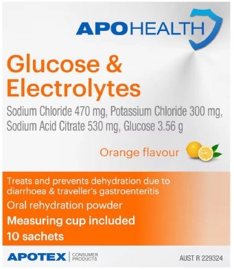 Apohealth Glucose & Electrolytes Orange Flavour 10 Sachets