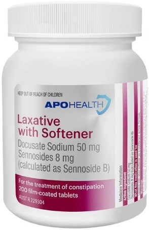 Apohealth Laxative with Softener 200 Tablets