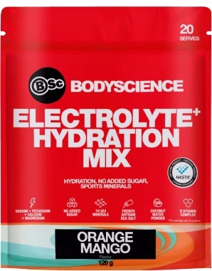 BSc Body Science Electrolyte+ Hydration Mix Orange Mango 120g