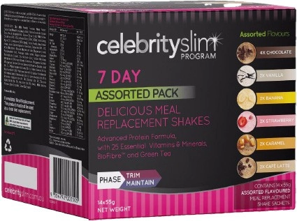 Celebrity Slim 7 Day Assorted Pack Meal Replacement Shakes 14 x 55g