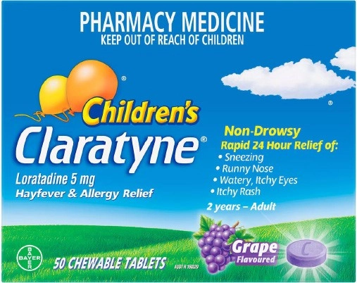 Claratyne Childrens Hayfever & Allergy Relief 50 Chewable Tablets