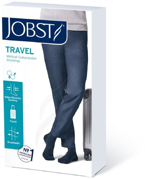 Jobst Travel Socks Unisex Size 2 Black 1 Pair