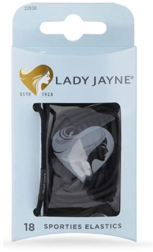 Lady Jayne Super Hold Thin Elastics Black 18 Pack