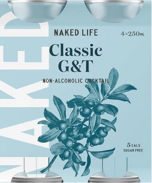 Naked Life Non-Alcoholic Cocktail Classic G&T 4x250ml