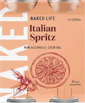 Naked Life Non-Alcoholic Cocktail Italian Spritz 4x250ml