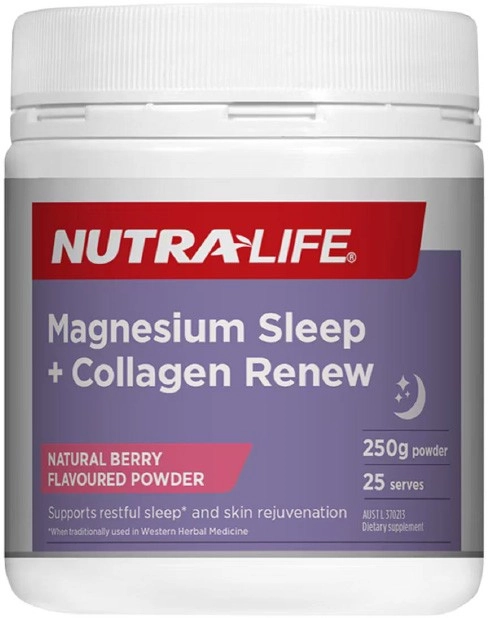 Nutra-Life Magnesium Sleep + Collagen Renew Powder 250g