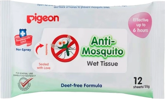 Pigeon Anti-Mosquito Wipes 12 Pack