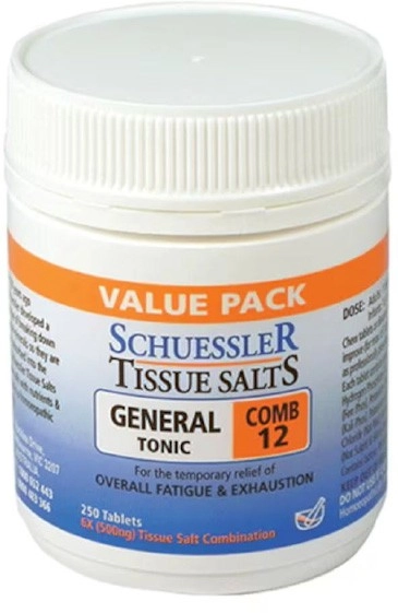 Schuessler Tissue Salts Comb 12 General Tonic 250 Tablets