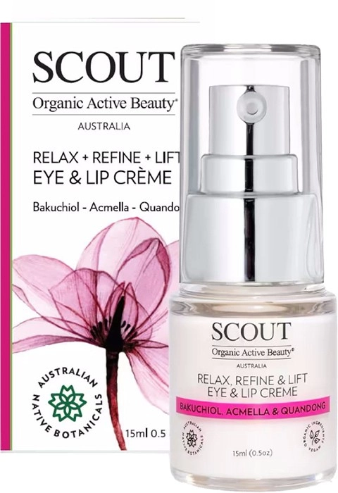 Scout Relax Refine Lift Eye and Lip Creme with Quandong Acmella Bakuchiol 15ml