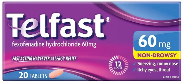 Telfast Allergy & Hayfever Relief 60mg 20 Tablets