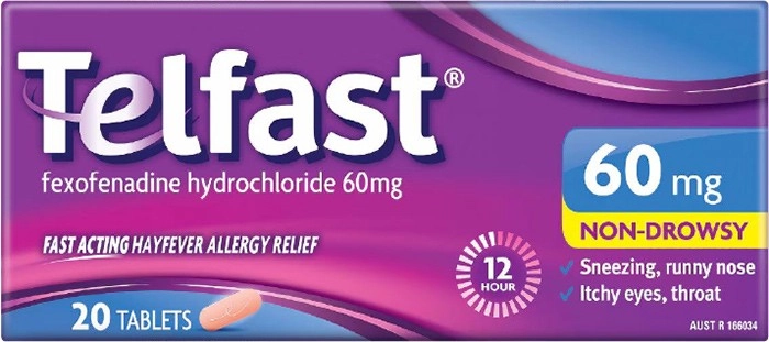 Telfast Allergy & Hayfever Relief 60mg 20 Tablets