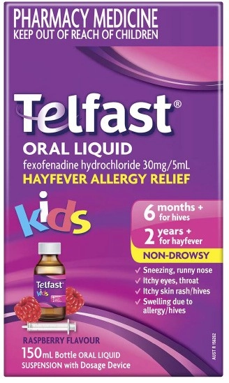 Telfast Kids Oral Liquid Hayfever Allergy Relief 150ml