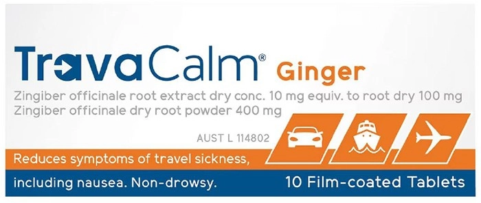 Travacalm Travel Sickness Ginger 10 Tablets