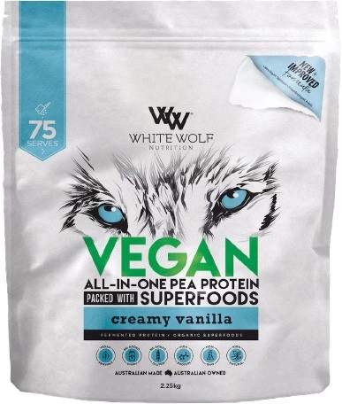 White Wolf Nutrition Vegan Protein With Superfoods Creamy Vanilla 2.25Kg