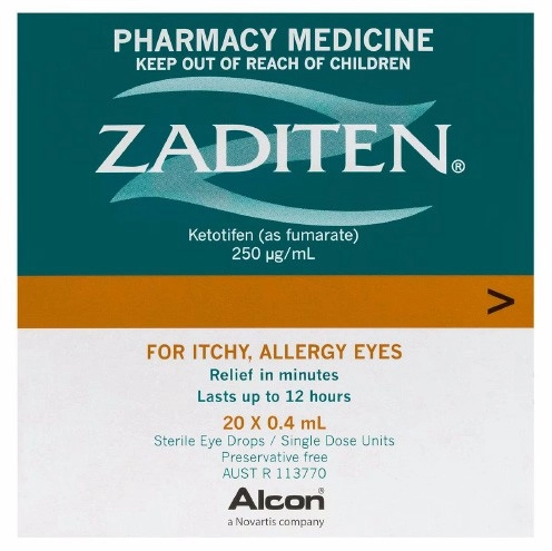 Zaditen Allergy Eye Drops 20 x 0.4ml Vials