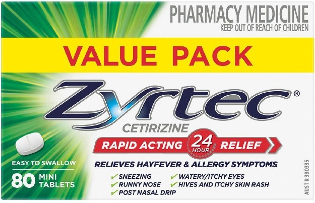 Zyrtec Allergy & Hayfever Relief Rapid Acting 80 Mini Tablets