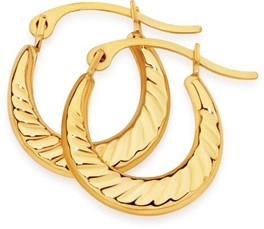 9ct Gold 10mm Twist Creole Earrings