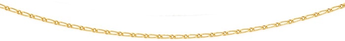 9ct Gold 45cm Solid Figaro 1+1 Chain