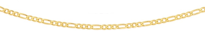 9ct Gold 50cm Solid Figaro 3+1 Chain