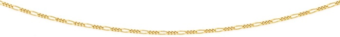 9ct Gold 55cm Fine 3+1 Figaro Chain