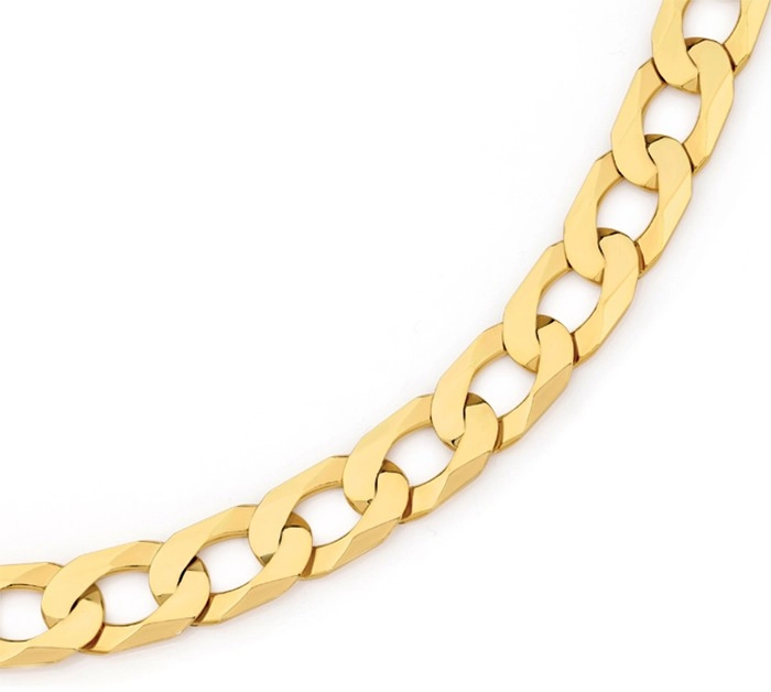 9ct Gold 55cm Solid Curb Gents Chain