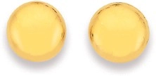 9ct Gold 6mm Button Stud Earrings