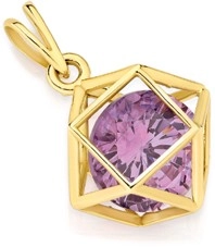 9ct Gold Amethyst Prism Pendant