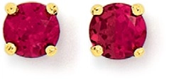 9ct Gold Created Ruby Round Stud Earrings