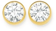 9ct Gold Cubic Zirconia Bezel Set 5mm Stud Earrings