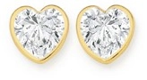 9ct Gold Cubic Zirconia Heart Stud Earrings